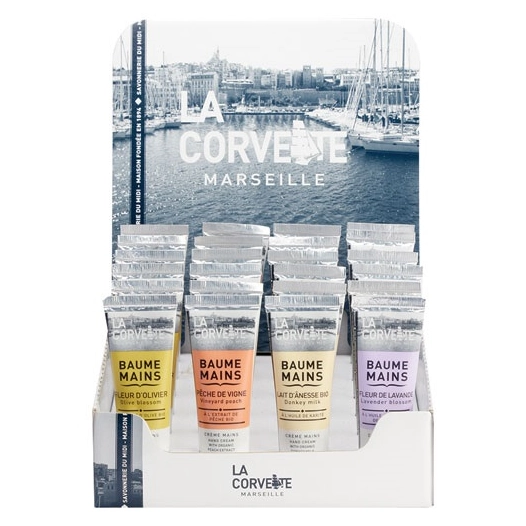 présentoir baumes mains 4 parfums 30 ml x 24 - la corvette