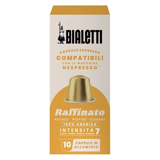 nespresso compatibles aluminum raffinato 10 capsules - bialetti