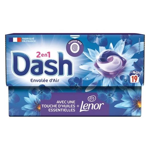 lessive pods dash envolée d'air x19 - dash
