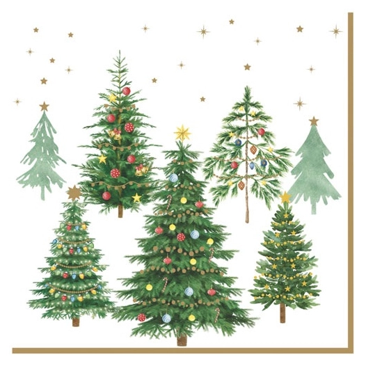 lot 20 serviettes en papier 33 x 33 cm - festives trees - easy life