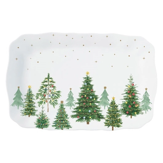 plat de service 35 x 23 cm - festive trees - easy life