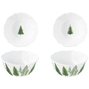 coffret 2 bols 14 cm - festive trees - easy life