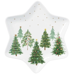 plat de service étoile 22,5 cm - festive trees - easy life