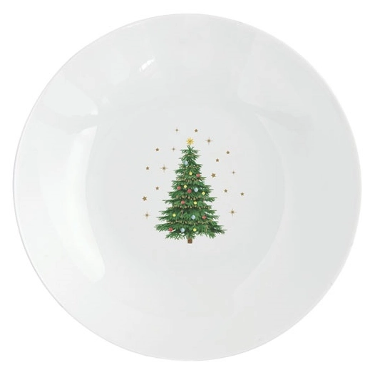 6 assiette creuse 20 cm - festive trees - easy life