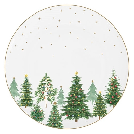 24 assiette plate 27 cm - festive trees - easy life