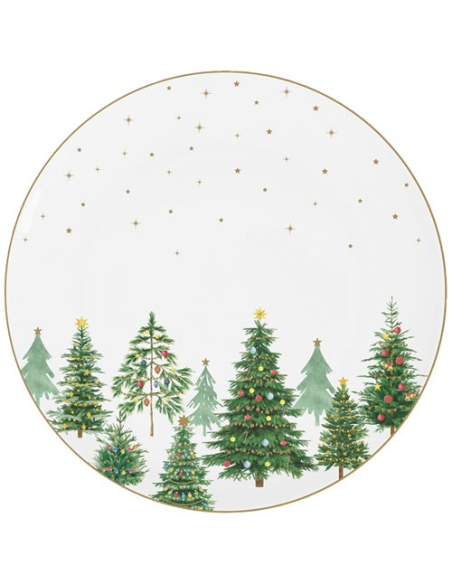 24 assiette plate 27 cm - festive trees - easy life