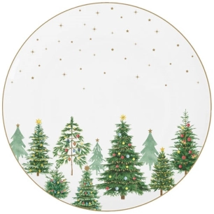 24 assiette plate 27 cm - festive trees - easy life