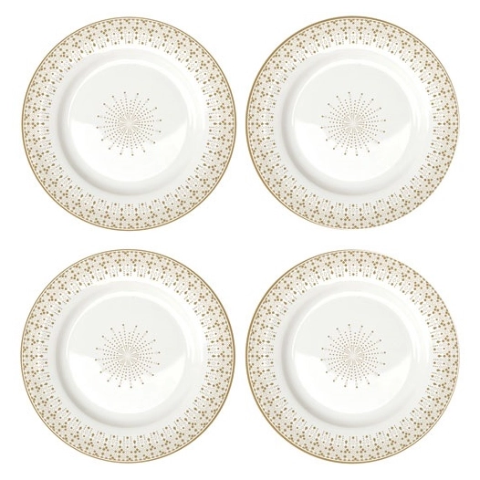 coffret 4 assiettes à dessert 19 cm - festive - easy life