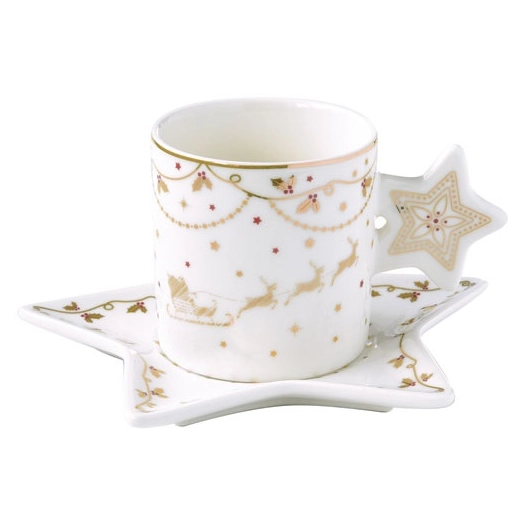 coffret tasse à thé 17,5 cl + sous-tasse - christmas lights - easy life