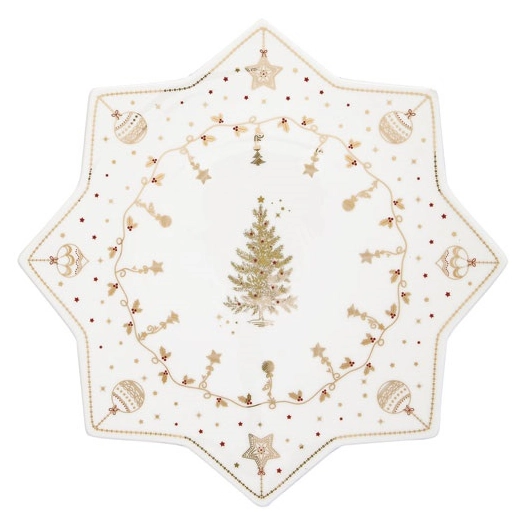 plat à gâteau étoile 32 cm - christmas lights - easy life