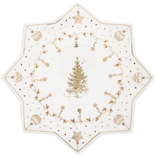 plat à gâteau étoile 32 cm - christmas lights - easy life