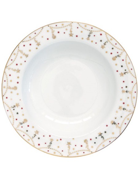 6 assiette creuse 21,5 cm - christmas lights - easy life