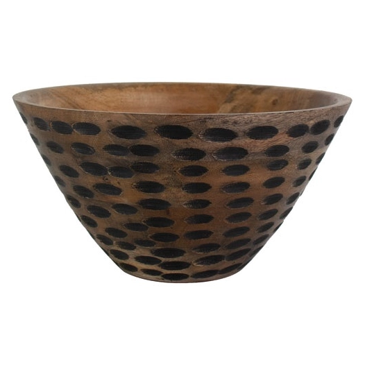 saladier 28 cm naturel & inctrustations noires - yucatan - ardtime