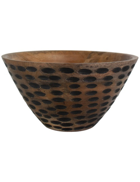saladier 28 cm naturel & inctrustations noires - yucatan - ardtime