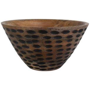 saladier 28 cm naturel & inctrustations noires - yucatan - ardtime