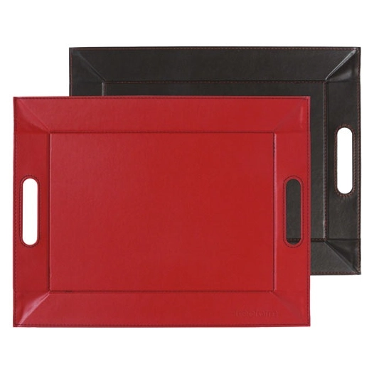 plateau bicolore réversible 45 x 35 cm rouge / noir - freeform