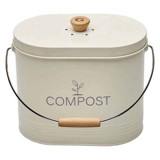 seau a compost 7l ovale beige avec filtre - guillouard