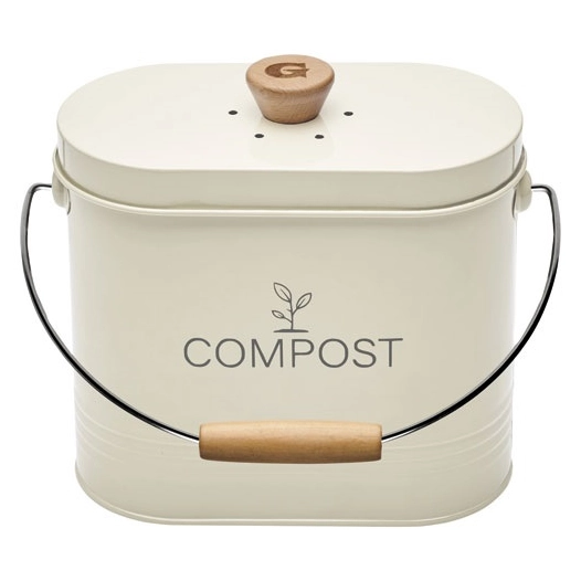 seau a compost 3l ovale beige avec filtre - guillouard