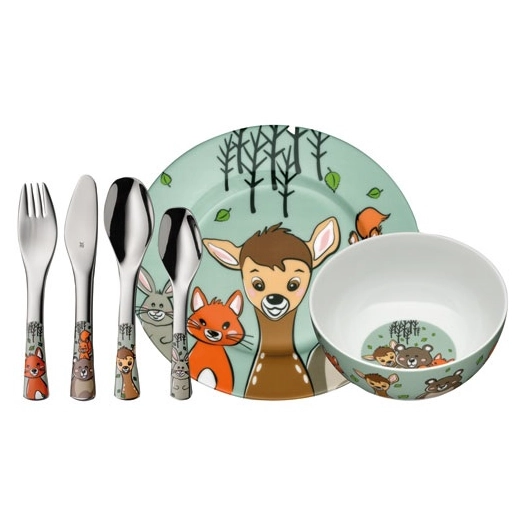 set vaisselle enfant 6 pièces - les amis de la forêt - wmf