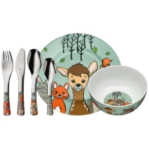set vaisselle enfant 6 pièces - les amis de la forêt - wmf