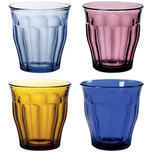 lot 4 gobelets 25 cl saphir / prune / marine / vermeil - picardie - duralex