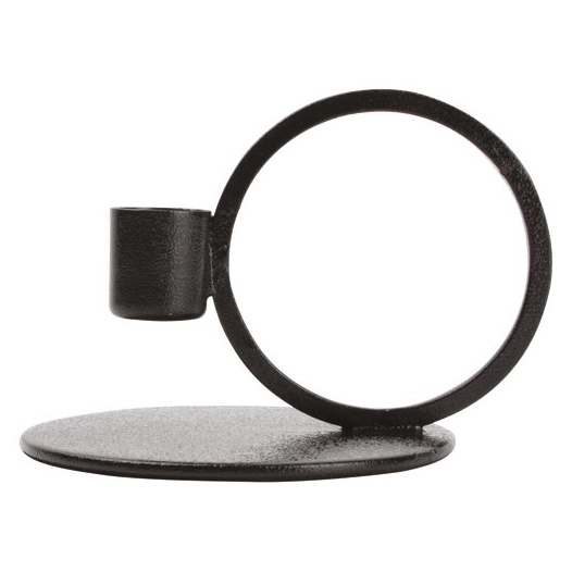 bougeoir 9 cm métal noir - pillar - sp collection