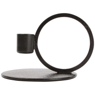 bougeoir 9 cm métal noir - pillar - sp collection