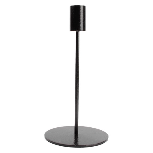 bougeoir 20 cm métal noir - pillar - sp collection