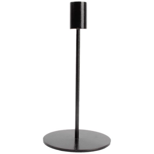 bougeoir 20 cm métal noir - pillar - sp collection