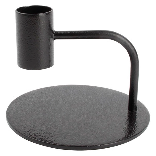 bougeoir 8 cm métal noir - pillar - sp collection