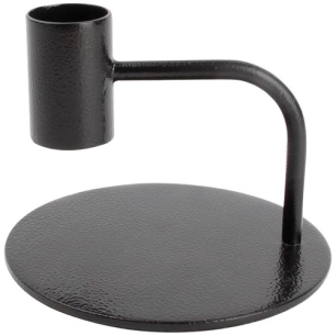 bougeoir 8 cm métal noir - pillar - sp collection