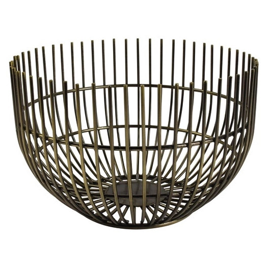 panier métallique 15 cm vintage or - iris - sp collection