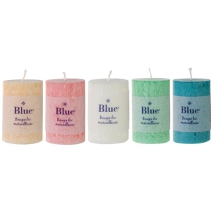 6 bougie petit cylindre couleur boreale assortie - blue