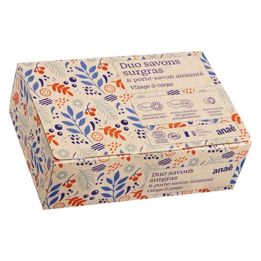 coffret savons surgras et porte-savon aimanté - anae