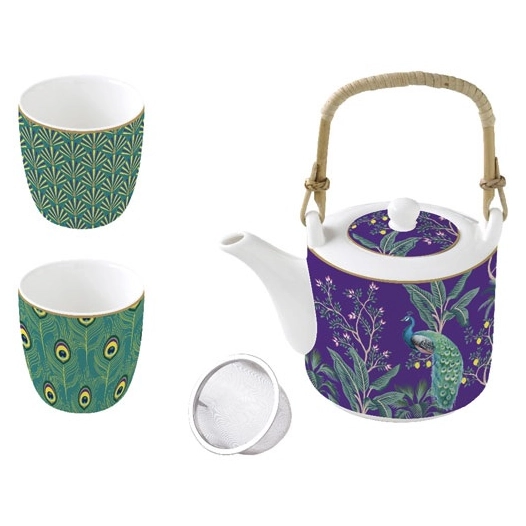 coffret théière + 2 gobelets - imperial peacock - easy life