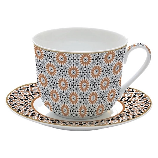 coffret tasse déjeuner 40 cl - geo ethnic - easy life