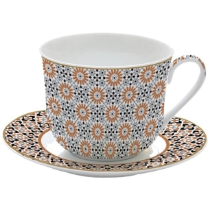 coffret tasse déjeuner 40 cl - geo ethnic - easy life