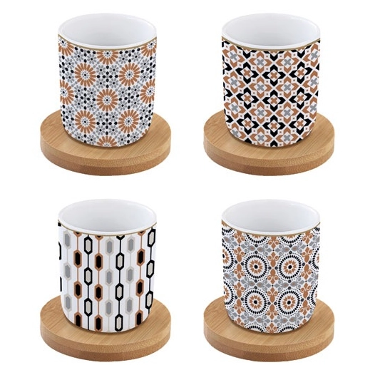 coffret 4 tasses à café 11 cl - geo ethnic - easy life