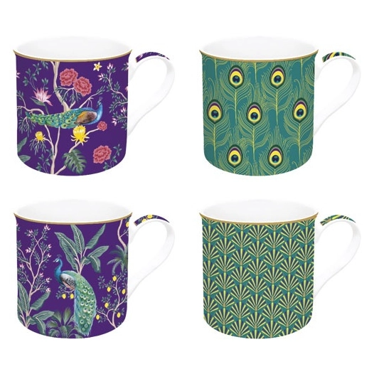 coffret 4 mugs 30 cl - imperial peacock - easy life