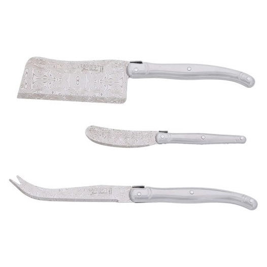 damas coffret 3 pieces fromage laguiole tout inox - jean dubost