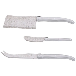 damas coffret 3 pieces fromage laguiole tout inox - jean dubost