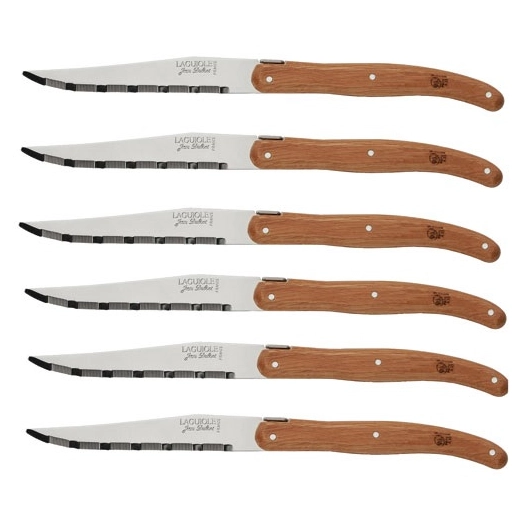 laguiole chene pefc coffret 6 couteaux inox - jean dubost