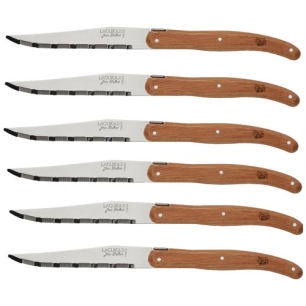 laguiole chene pefc coffret 6 couteaux inox - jean dubost