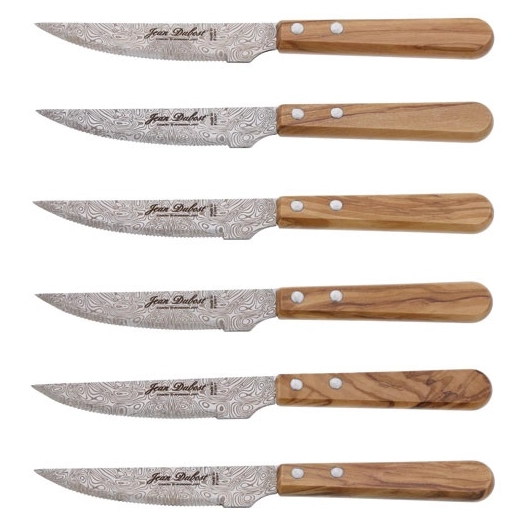 damas coffret 6 couteaux grill tradition olivier - jean dubost