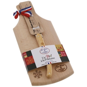 un noel a la francaise planchette apéritif en hêtre - 26 x 10 cm - avec - jean dubost