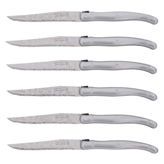 damas coffret 6 couteaux laguiole tout inox - jean dubost