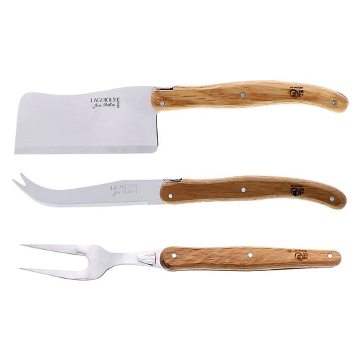 coffret naturel 3 pcs fromage laguiole chene pefc - jean dubost