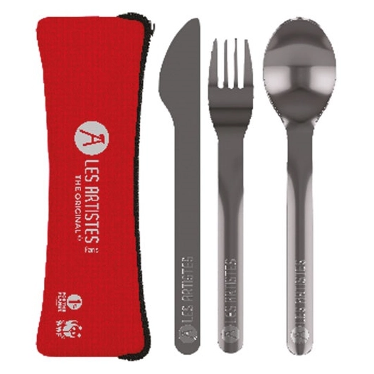 set 3 pieces couvert nomade inox - les artistes