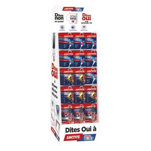 super glue3 colle gel gamme panaché box de 132 unités - loctite
