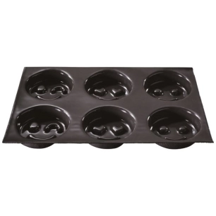 moule 6 smileys silicone 30x20cm - flexipan